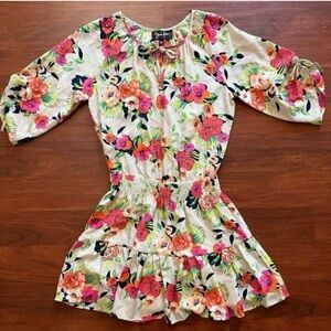 Yumi kim lightweight floral feminine fairy mini tiered dress